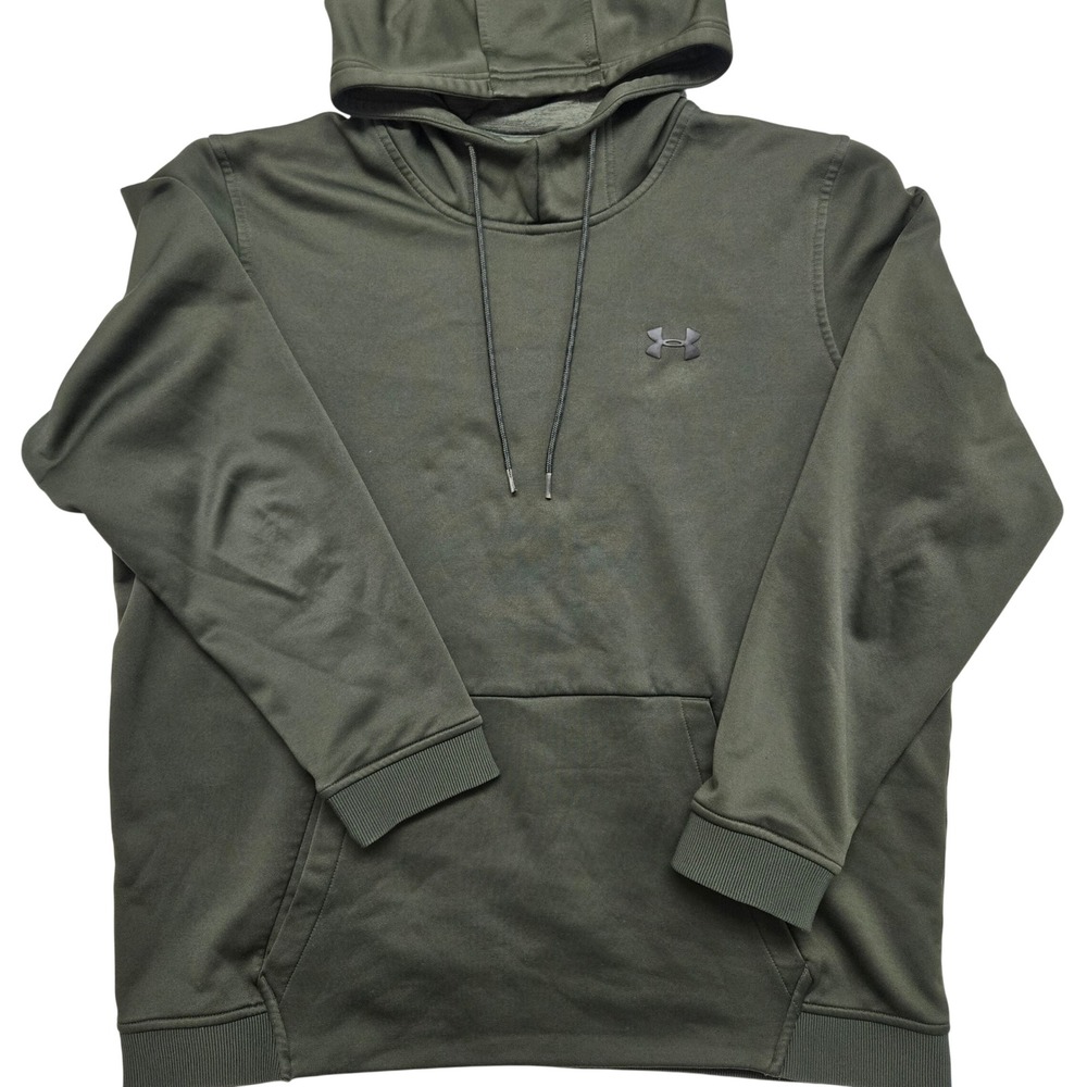 Under Armour Mens ColdGear Loose Fit Hoodie Olive Green XXL Pullover Sweatshirt